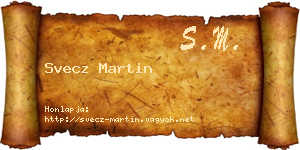 Svecz Martin névjegykártya