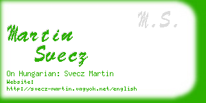 martin svecz business card